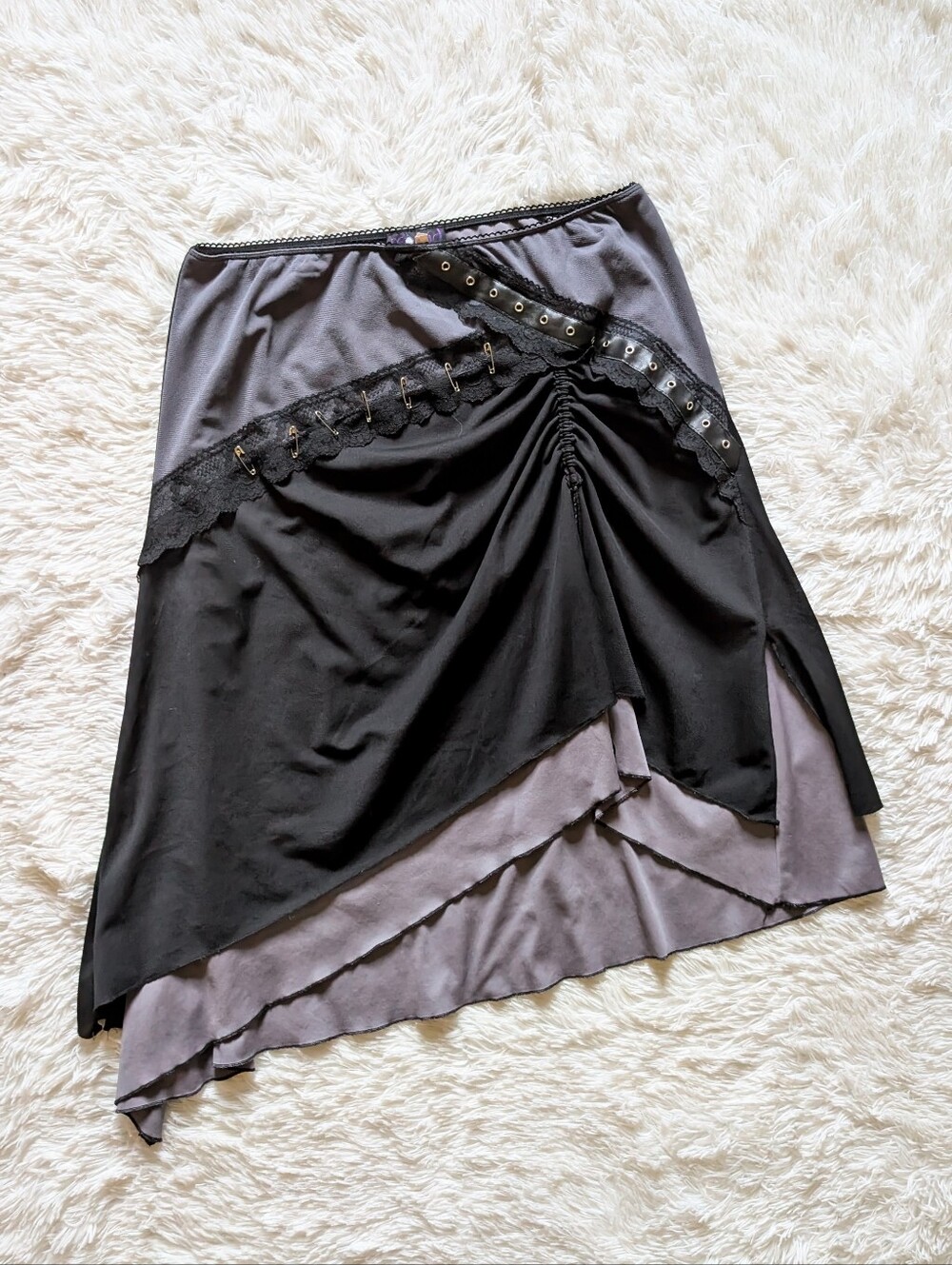 Y2K Morbid Threads Asymmetrical Layered Fairy Goth Vintage Hot Topic Skirt XL